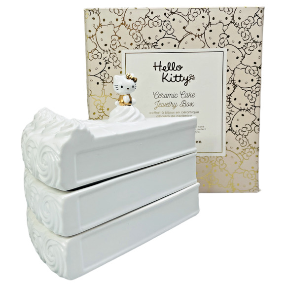 Hello Kitty Pottery Barn Teen Ceramic Cake Jewelry Box Tiered Holder Tray Sanrio